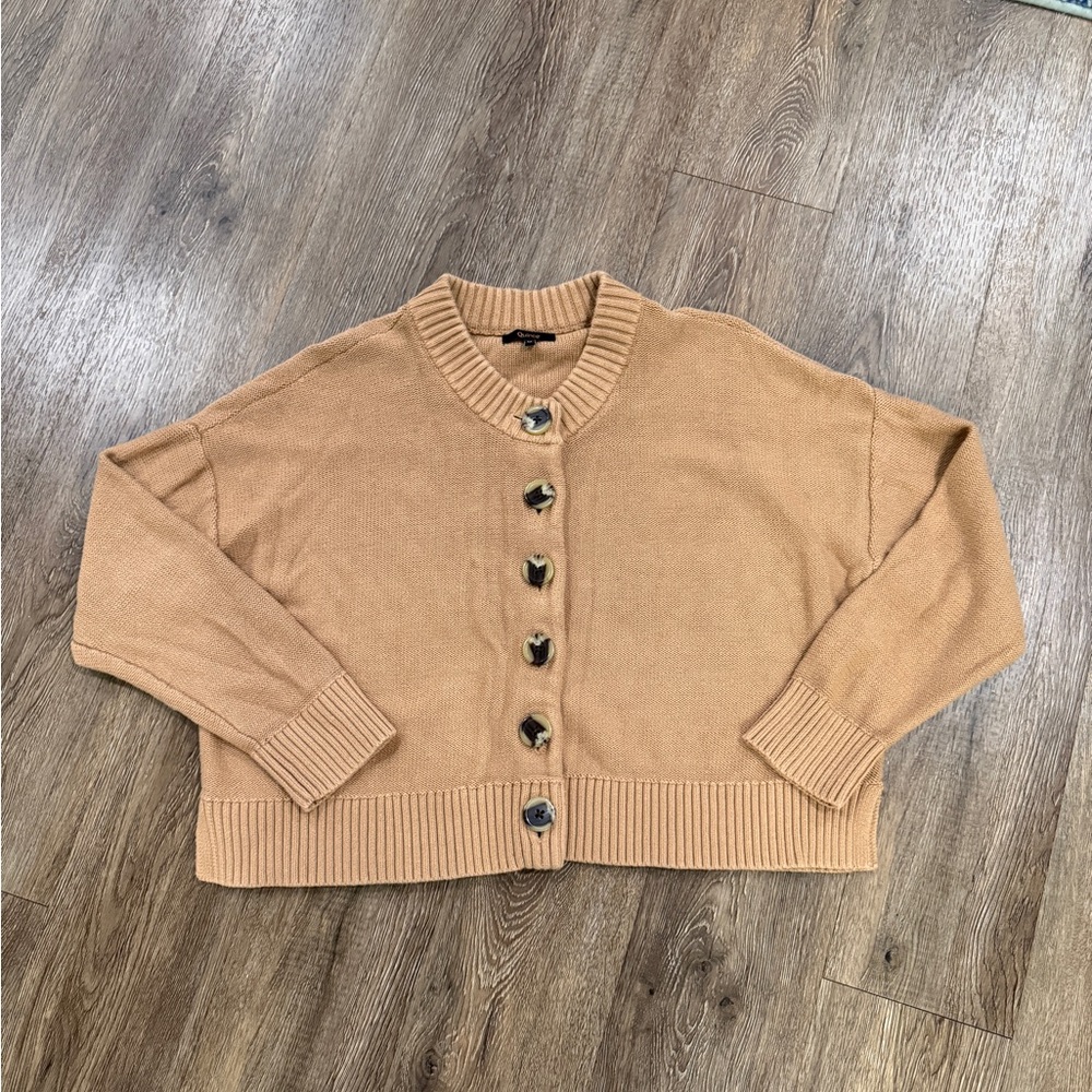 Quince Medium Cropped Cardigan - Camel